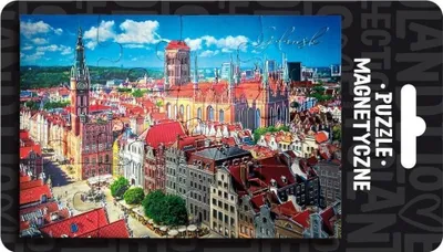 Magnet dekorativ Pan Dragon Gdańsk, formë puzzle, shumëngjyrësh - 1