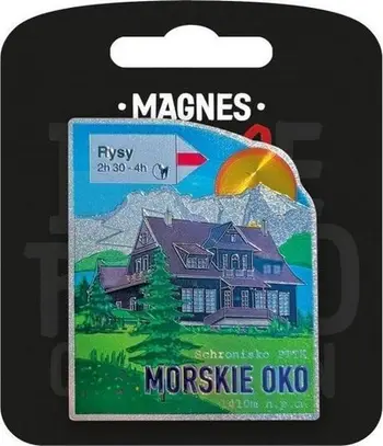 Magnet frigoriferi Pan Dragon I Love Poland Morskie Oko, suvenir dekorativ, shumëngjyrësh