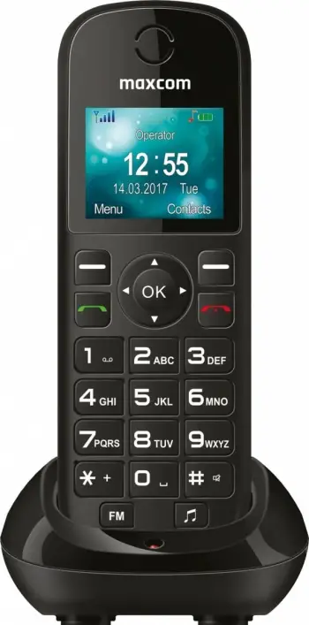 Telefon fiks GSM Maxcom MM35D, për kartelë SIM, set 2 copë, i bardhë