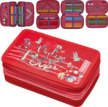 Penar Herlitz TriCase Vintage Love, 31 pjesë, me 3 ndarje, shumëngjyrësh