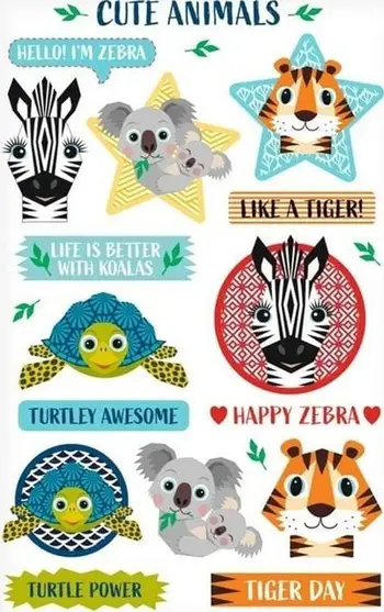 Ngjitëse dekorative Herlitz Cute Animals, set 3 copë, shumëngjyrëshe