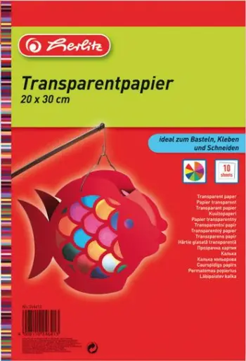 Letër transparente herlitz 20x30cm 10 fletë, ngjyra të përziera