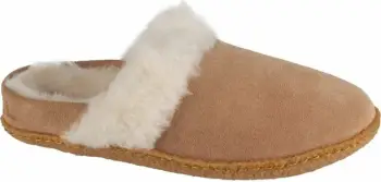Pantofla shtëpie Sorel Nakiska Slide II W, suede, për femra, bezhë