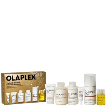 Set riparues dhe mirëmbajtës për flokë Olaplex, No.3 Hair Perfector, 50ml + No.4 Shampon 100ml + No.5 Kondicioner, 100ml + No.0.5 Scalp Longevity Treatment, 5ml + No.6 Bond Smoother, 100ml + No.7 Bonding Oil, 30ml
