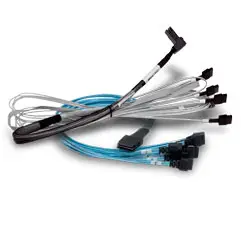 Kabllo për SDD Broadcom Internal SAS Cable / 1×8 Slim SAS (SFF-8654) Male to 2x (SFF-8639) / 1 m