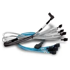 Kabllo RAID Broadcom Mini SAS HD në 2x OCulink U.2, 1m, zi/blu/argjend
