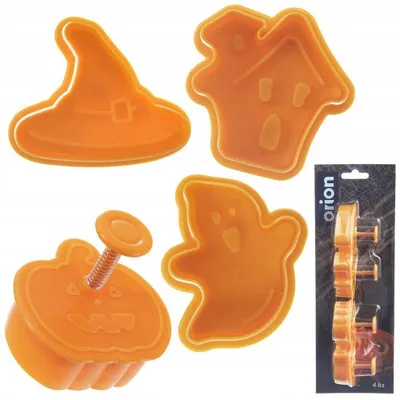 Set forma pjekjeje Halloween me stampë modeli, 4 forma, plastikë, shumëngjyrësh - 1