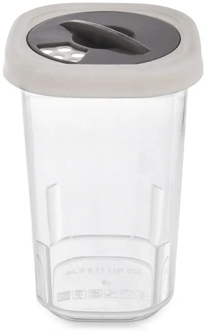 Enë për erëza pa markë, 320 ml, sitë e integruar, transparente - 2