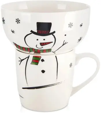 Set filxhan dhe tas ORION Snowman, 0.35L, dekor borbardhi, shumëngjyrësh