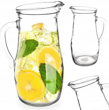 Karafë qelqi për pije, 1L, qelq transparent