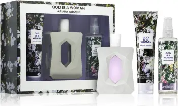 Set për femra Ariana Grande God Is A Woman, EDP 100 ml + krem për trup 100 ml + sprej për trup 118 ml