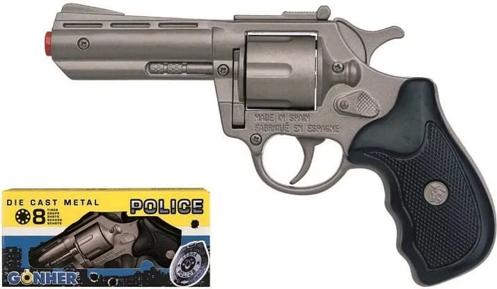 Revolver metalik lodër Gonher 239861, 8 fishekë, 16.5cm, shumëngjyrësh - 1
