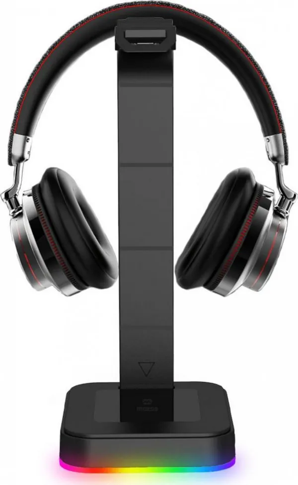 Mbajtëse për kufje Mozos D9 RGB, e zezë - 3