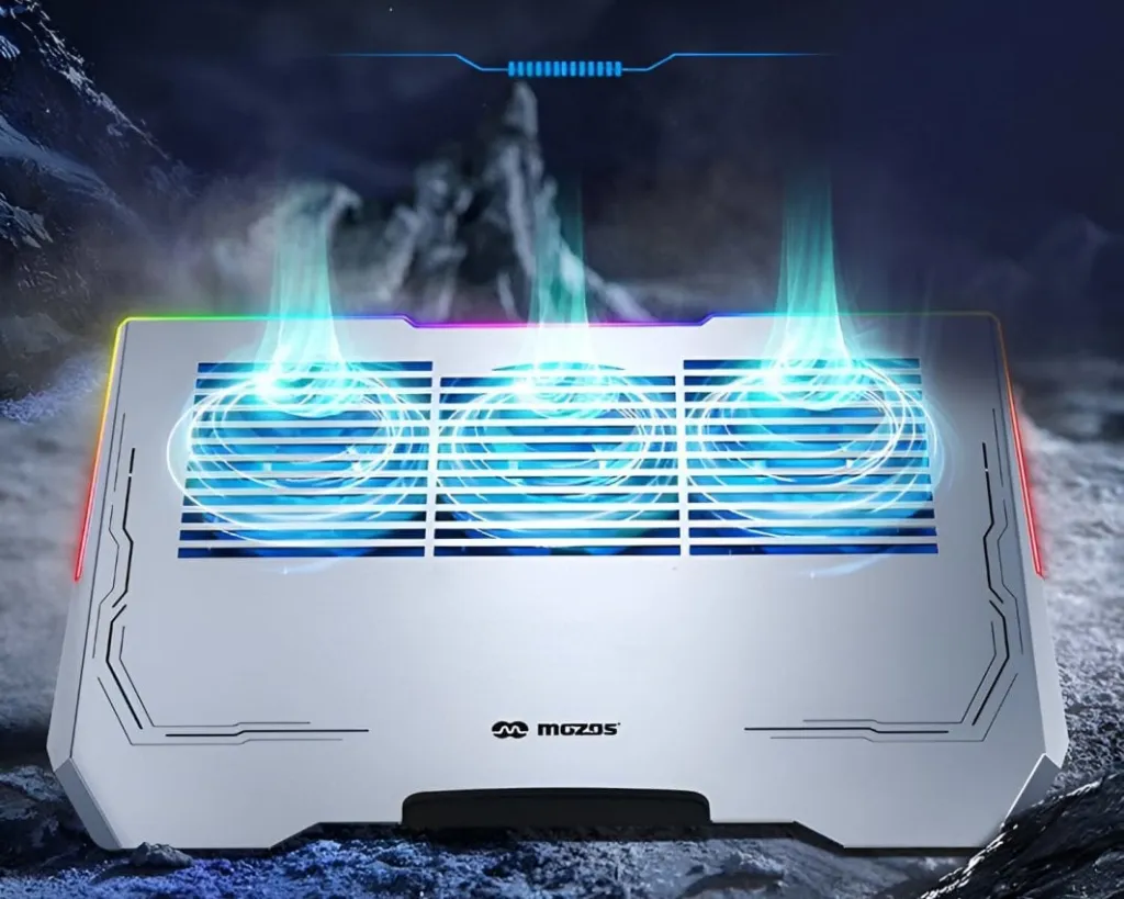 Ftohës për laptop Mozos LS6-RGB, i hirtë - 11