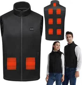 Jelek i ngrohshëm Mozos HV4-XL, elektrik USB, për unisex, i zi, madhësia XL