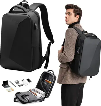 Çantë shpine Mozos PM37, për laptop 15.6", 20-32L, anti vjedhje, gri
