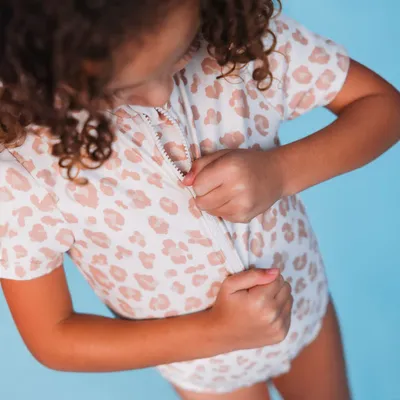 Swimsuit | Leopard | për vajza me mëngë të shkurtra 86/92 - 3
