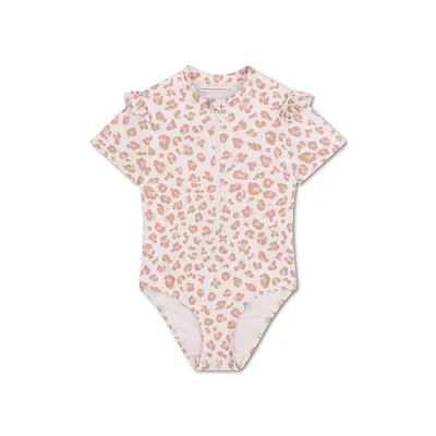 Swimsuit | Leopard | për vajza me mëngë të shkurtra 98/104 - 1