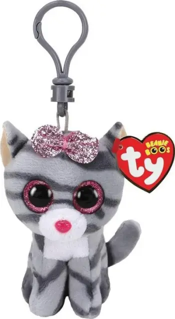 Varëse çelësash TY Beanie Boos Kiki - Macja e hirtë, 8.5 cm
