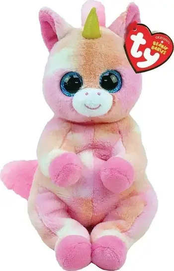 Lodër pelushi Ty Beanie Bellies Skylar Unicorn, 15cm, shumëngjyrëshe