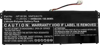 Bateri laptopi CoreParts për Acer, 50Wh, lithium polymer, e zezë