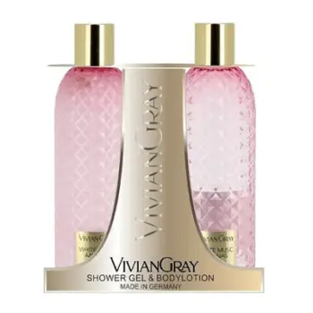 Set për femra Vivian Grey White Musc & Pineapple, xhel dushi 300 ml + losion për trup 300 ml