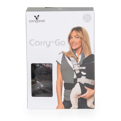 Kangur për bebe Cangaroo Carry Go, 3.6kg+, e zezë/hirtë - 3