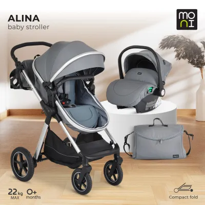 Karrocë për bebe Cangaroo Alina, e hirtë - 2