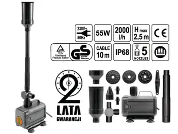 Pompë uji FLO 55W, 2000L/H 25m. (79931)