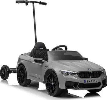 Makina elektrike për fëmijë Lean Sport BMW M5, me platformë për prind, me bateri, argjendi me shkëlqim