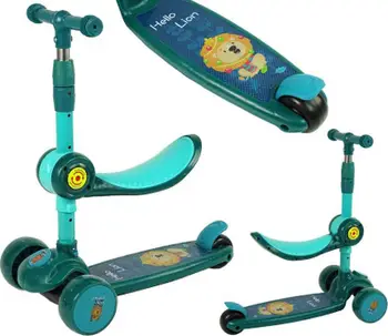 Trotinet për fëmijë Lean Sport Scooter 3182, 3 rrota, LED, i gjelbër