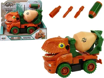Lodër kamion mikser dinosaur Lean Sport, për çmontim dhe montim, me aksesorë, portokalli