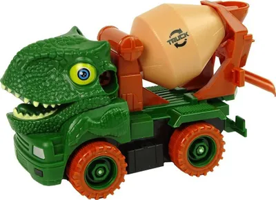Lodër kamion mikser dinosaur Lean Sport, për çmontim dhe montim, me kaçavidë, jeshile - 2
