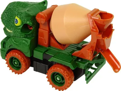 Lodër kamion mikser dinosaur Lean Sport, për çmontim dhe montim, me kaçavidë, jeshile - 3