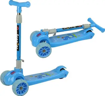 Trotinet për fëmijë Lean Sport 3191, 3 rrota LED, dorezë e rregullueshme, blu