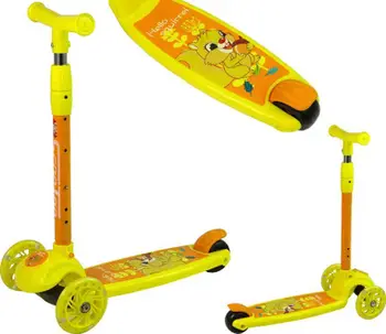 Trotinet për fëmijë Lean Sport 3187, 3 rrota, me drita, i verdhë