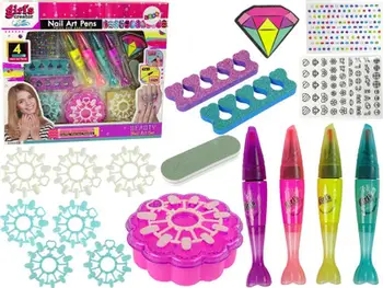 Set për lyerje thonjsh Lean Sport Nail Painting, llakë dhe stilolapsa dekorues, stikera shumëngjyrëshe