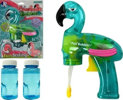 Pistole lodër Lean Sport Blue Flamingo, për flluska sapuni, me shishe lëngu, blu - 1