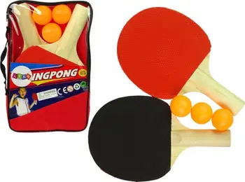 Set pingpongu Lean Sport, 2 paleta druri, 3 toptha me mbulesë