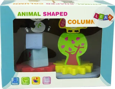 Lodër druri sorter Lean Sport Animals, buf dhe panda, me ingranazhe shumëngjyrëshe - 4