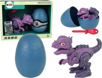 Lodër dinosauri Lean Sport Stygimoloch, set me vezë dhe kaçavidë DIY, vjollcë