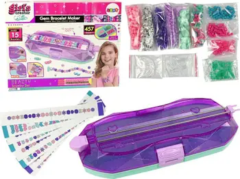 Set për byzylykë Lean Sport Bracelet Making Set, pajisje thurjeje, rruaza shumëngjyrëshe