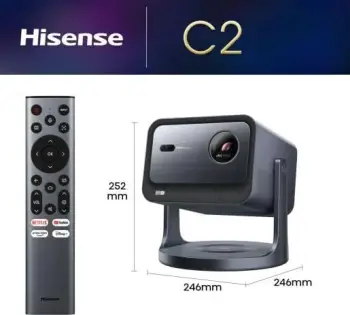 Projektor laser Hisense C2, UHD 4K, 2000 ANSI lumens, Gri
