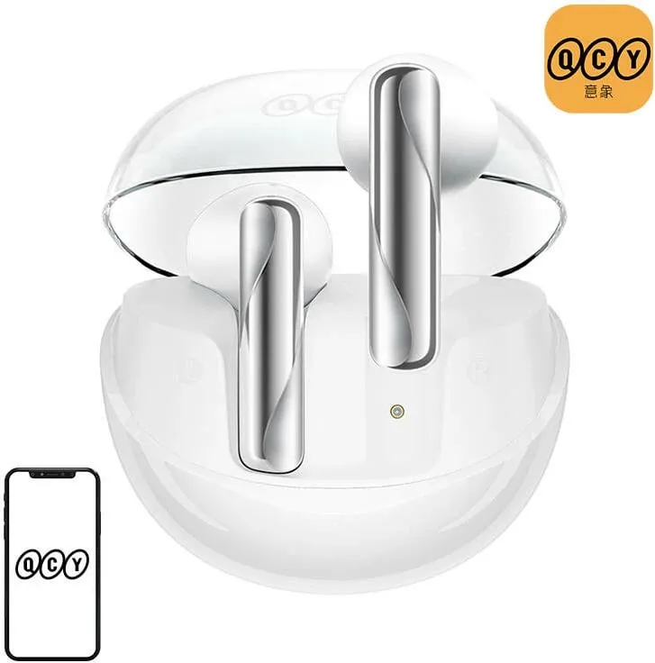 Kufje TWS QCY AilyBuds Clear T32, të bardha - 1