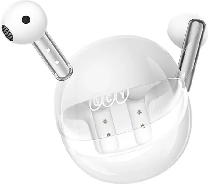 Kufje TWS QCY AilyBuds Clear T32, të bardha - 4