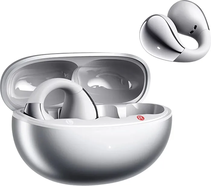 Kufje TWS QCY Crossky Clip C30S, Open-Ear, LDAC Hi-Res, Bluetooth 6.0, 40 orë, IPX5, USB-C, argjendtë - 2
