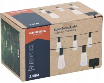 Dritë dekorative solare Grundig, 10 llamba LED, dritë e ngrohtë, transparente