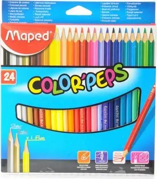 Lapsa ngjyrues Maped Colorpeps Triangular, 24 ngjyra, shumëngjyrëshe