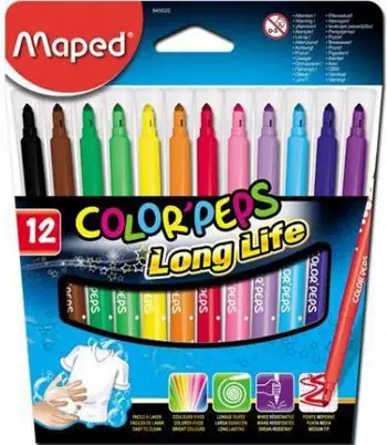 Lapsa ngjyrues me majë felt Maped Colorpeps Triangular, set 12 ngjyra, formë trekëndore