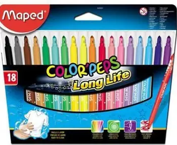 Markera me ngjyra Maped ColorPeps Triangular, 18 ngjyra